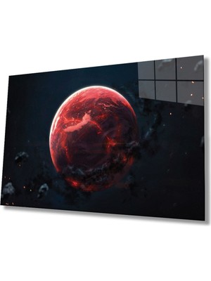 Miyrem  Miyrem Glasses Collection -A1^#  Kırmızı Gezegen Uzay Cam Tablo Cam Tablo