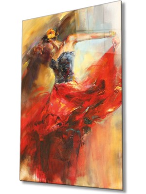 Miyrem  Miyrem Glasses Collection -A1^#  Kırmızı Balerin Cam Tablocam Tablo