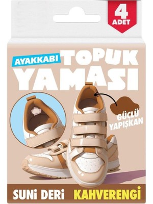 Geseus Ayakkabı Topuk Yaması Ayakkabı Tamir Yaması Sunni Deri Kendinden Yapışkanlı-Kahverengi