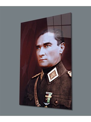Miyrem  Miyrem Glasses Collection -A1^#  Üniformalı Asker Atatürk Cam Tablo