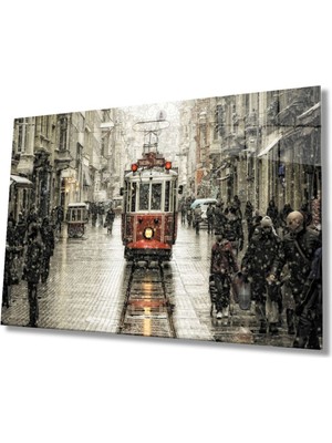 Miyrem  Miyrem Glasses Collection -A1^#  Istanbul Istiklal Caddesi Manzara Dayanıklı Cam Tablo Hediye