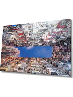 Miyrem  Miyrem Glasses Collection -A1^#  Renkli Geometrik Bina Cam Tablo, Cam Tablo