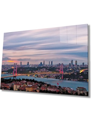 Miyrem  Miyrem Glasses Collection -A1^#  Istanbul Boğazı Manzara Cam Tablo