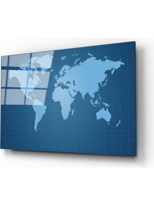 Miyrem  Miyrem Glasses Collection -A1^#  Dünya Haritası 70 Cam Tablo