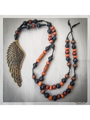 Z Jewelry Art Badda - El Yapımı Etnik Otantik Bohem Kadın Erkek Unisex Kolye