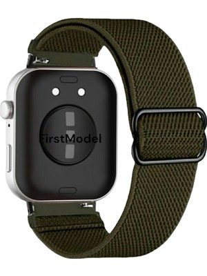 FirstModel Huawei Watch Fit 3,4,4 Pro Uyumlu Örgü Tokalı Bant Kordon Pim Çevirici Aparatı ile Asker Yeşil