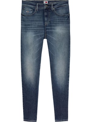 Tommy Hilfiger Erkek  Klasik 5 Cepli Mavi Denim Jeans