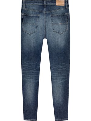 Tommy Hilfiger Erkek  Klasik 5 Cepli Mavi Denim Jeans