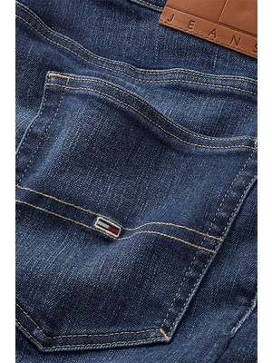 Tommy Hilfiger Erkek Klasik 5 Cepli Günlük Mavi Denim Jeans