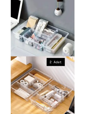 Bayev Nova 2 Adet 5 Bölmeli Çekmece Içi Düzenleyici - Ofis Masa Üstü Toparlayıcı Kutu Organizer