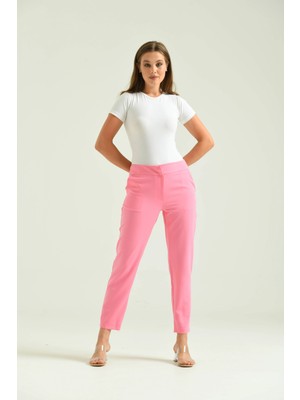 Parkkaron Kadın Pembe Basic Kumaş Pantolon