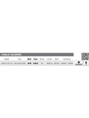 Horoz Electric Sıva Üstü Kare LED Armatür 18 Watt Horoz Electric