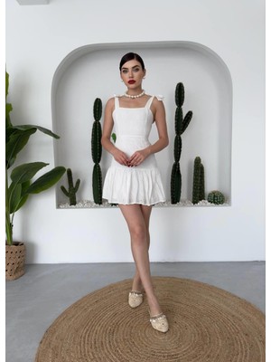 Concon Moda Kalın Askılı Fisto Mini Elbise