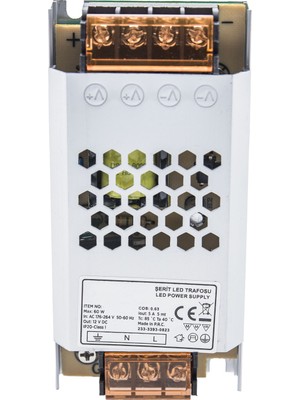 OEM 60W - 12V , 5A Güçlü LED Şerit Trafo - Geniş Gerilim Aralığı, IP20 Koruma Sınıfı