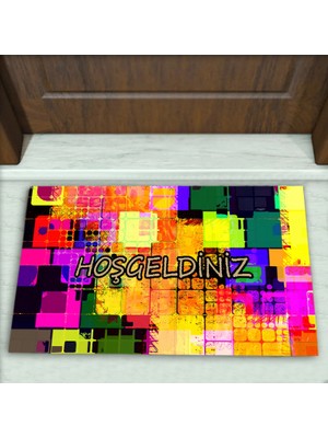 Modern Desenli Dekoratif Kapı Önü Paspası No: 1036