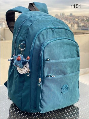 Çanta Trend Çok Bölmeli Maymuncuk Anahtarlıklı Mega Okul Çantası