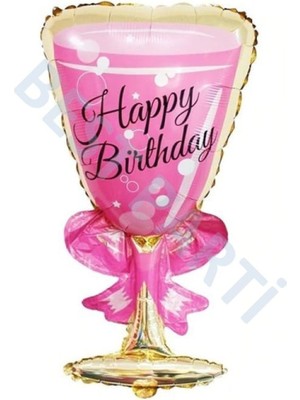 Bal10 Dünyası Kadeh Pembe Folyo Balon 49X103 cm