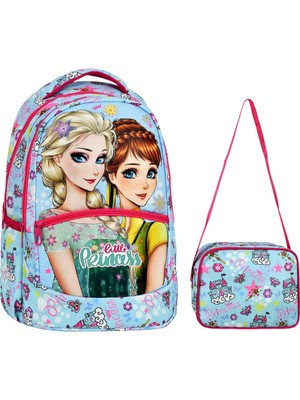 Çanta Trend Ilkokul Frozen Desenli Kız Çocuk Ilkokul Çantası + Beslenme Çantası