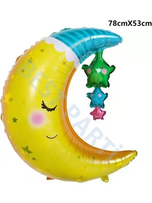 Bal10 Dünyası Uyuyan Ay Folyo Balon 78X53 cm