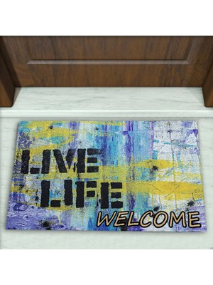 Modern Desenli Dekoratif Kapı Önü Paspası No: 1121