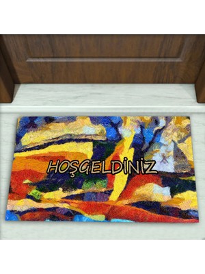 Modern Desenli Dekoratif Kapı Önü Paspası No: 1049