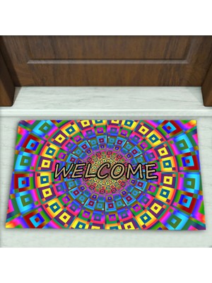 Modern Desenli Dekoratif Kapı Önü Paspası No: 1071