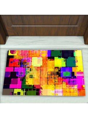 Colorix Carpet Modern Desenli Dekoratif Kapı Önü Paspası No: 1036