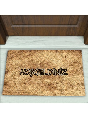 Eskitme Desenli Dekoratif Kapı Önü Paspası No: 1641