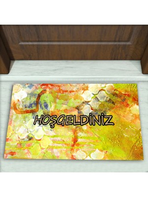 Colorix Carpet Modern Desenli Dekoratif Kapı Önü Paspası No: 1072