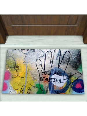 Modern Desenli Dekoratif Kapı Önü Paspası No: 1235