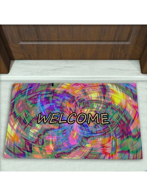 Modern Çizgi Desenli Dekoratif Kapı Önü Paspası No: 1064