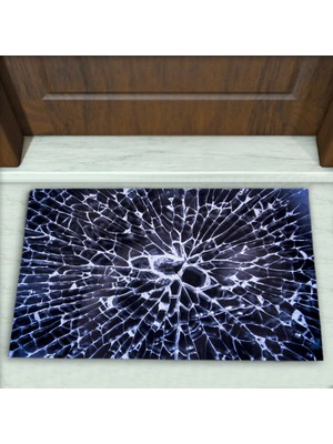 Colorix Carpet Kırık Cam Duvar Desenli Dekoratif Kapı Önü Paspası No: 1250