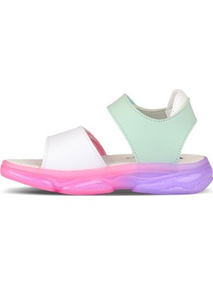 Vicco Kız Çocuk Sandalet Bantlı Tasarım Hafif Eva Taban 22-30 Numara Işıklı