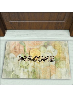 Çiçek Desenli Dekoratif Kapı Önü Paspası No: 1462