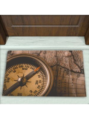 Colorix Carpet Pusula Korsan Desenli Dekoratif Kapı Önü Paspası No: 1282