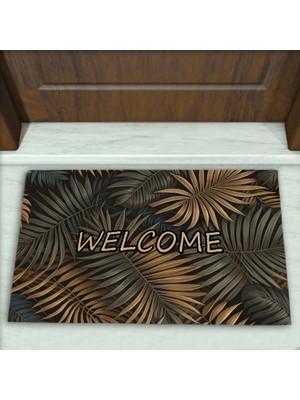 Yaprak Desenli Dekoratif Kapı Önü Paspası No: 1844