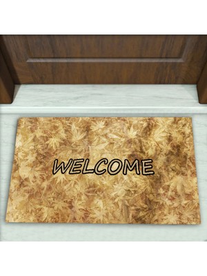 Colorix Carpet Yaprak Desenli Dekoratif Kapı Önü Paspası No: 1413