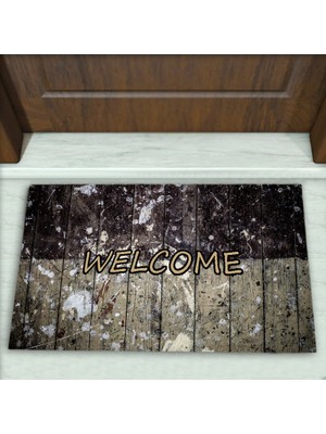 Tahta Desenli Dekoratif Kapı Önü Paspası No: 1426