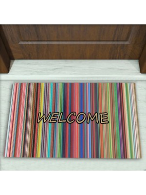 Çizgi Desenli Dekoratif Kapı Önü Paspası No: 1439