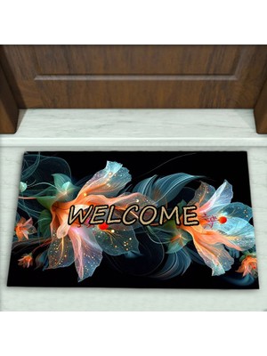 Çiçek Desenli Dekoratif Kapı Önü Paspası No: 1843