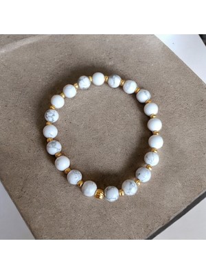 Mga Doğaltaş Havlit Taşı Bileklik 6mm Dorika Bileklik Orijinal Doğal Taş Bileklik