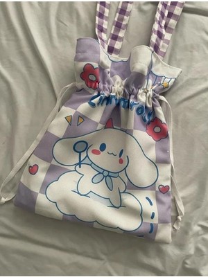 Syn İletişim Sanrio Kawaii Cinnamoroll Büzgülü Kumaş Çanta Hediye