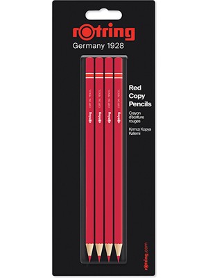 Rotring Kopya Kalemi 4'lü Kırmızı Renk 1 Adet Kalem Seti Tasarlandı