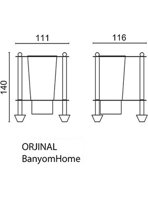 Çelik Banyo VZ10-021 Paslanmaz Pirinç Vizyon Set Üstü Diş Fırçalık