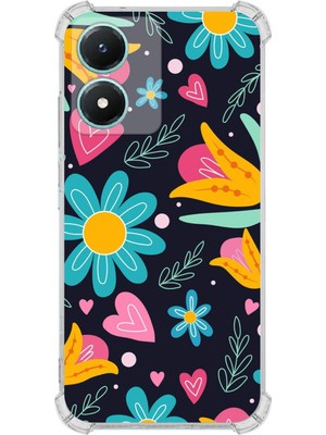 Printify Vivyo Y02S Uyumlu Retro Color 1 Baskılı Şeffaf Köşe Korumalı Antişok Kılıf