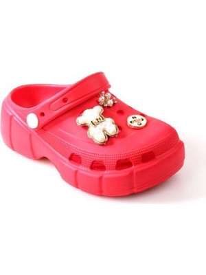 Papuçcity Apella Samba Çocuk Taşlı Plaj Havuz Terlik Kırmızı Eva Malzemeden Üretildi