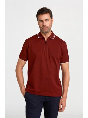 Bisse Fermuarlı Pike Polo Yaka Bakır Erkek T-Shirt TS24Y24103_D63