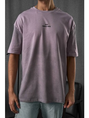 Acheron Erkek Antrasit Özel Yıkamalı Kumaş Oversize T-Shirt