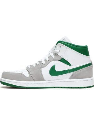 Nike Air Jordan 1 Mid Se Grey Green-Erkek Sneaker Ayakkabı-Dc7284-103