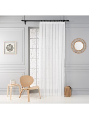 Boutique Curtain Keten 1/2.5 Orta Pile Tül Perde Rustik/ Korniş Uyumlu